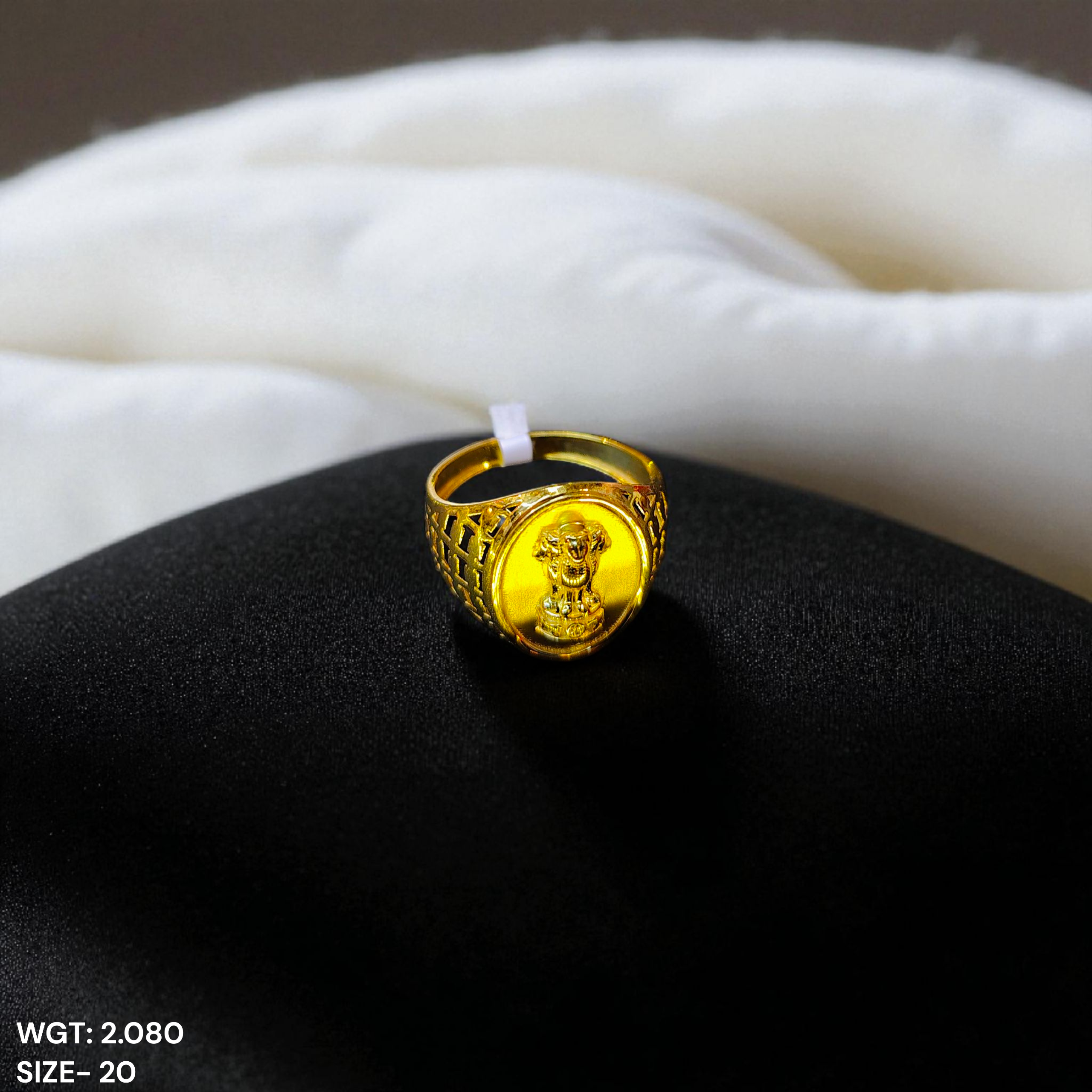 (GGFR9) TRJ (SIZE: 20) WGT: 2.080 GM APPROX BIS CERTIFIED HUID HALLMARK 9KT GOLD FINGER RING FOR MEN 1 PIECE FOR REGULAR USE.