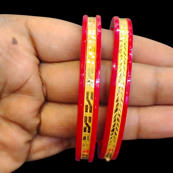 POLA BADHANO- BIS CERTIFIED (SIZE: 25) WGT: 1.580 GM APPROX 22KT HUID HALLMARK GOLD POLA BADHANO BANGLES 1 PAIR DESIGN FOR REGULAR USE.