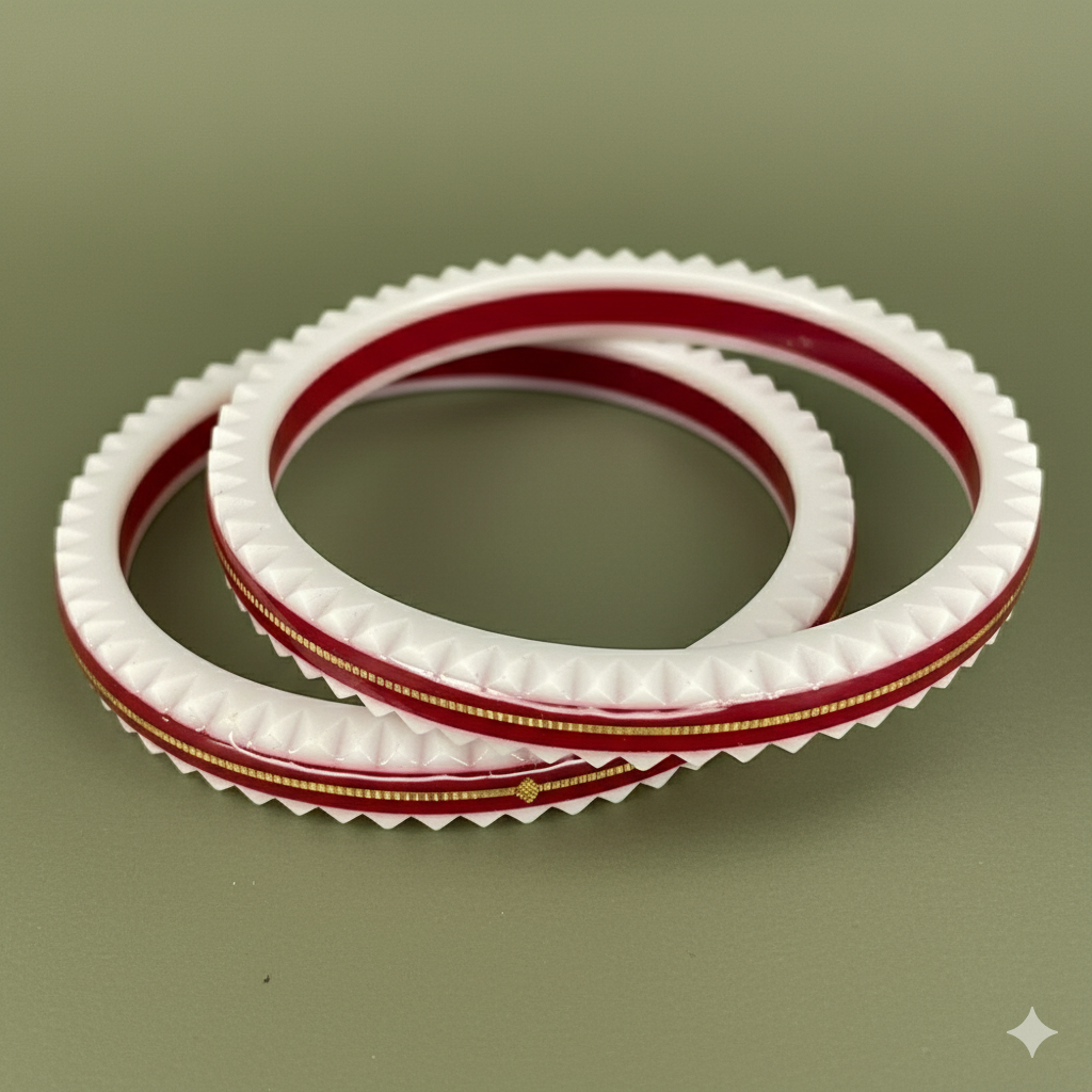 (FVP) TRJ COOKRY VIVRANT HALLMARK 22KT GOLD LAMINATION POLA BANGLES VIRAL POLA APP. WGT: 0.150 GM WITH PURITY CARD ( FUTURE EXCHANGE VALUE  RS 800) WITH ANY JEWELLERY FOR LIFETIME.