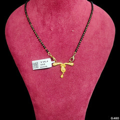 GPM9K- (WGT: 0.480 GM APPROX) BIS CERTIFIED HUID HALLMARK 375 9KT GOLD PENDANT FOR WOMEN 1 PIECE WITH FREE MANGALSUTRA & TASSEL. (H8LSFV)