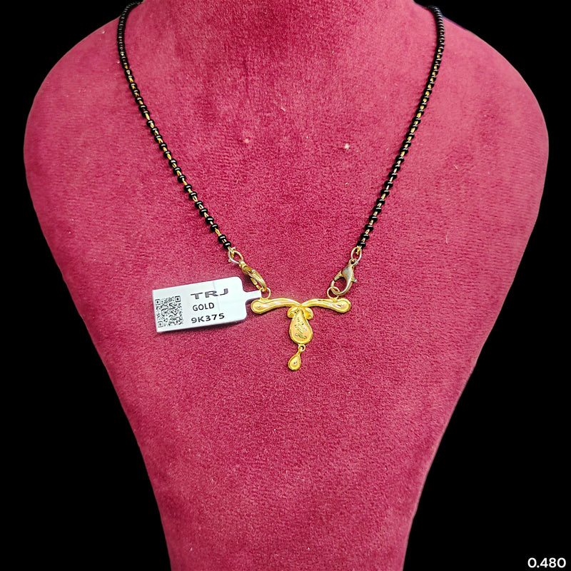 GPM9K- (WGT: 0.480 GM APPROX) BIS CERTIFIED HUID HALLMARK 375 9KT GOLD PENDANT FOR WOMEN 1 PIECE WITH FREE MANGALSUTRA & TASSEL. (H8LSFV)