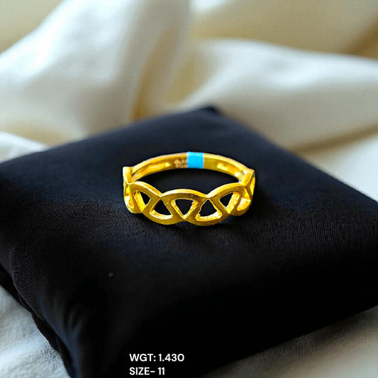 TRJ (SIZE: 11) WGT: 1.430 GM APPROX BIS CERTIFIED HUID HALLMARK 9KT GOLD FINGER RING FOR WOMEN 1 PIECE FOR REGULAR USE.