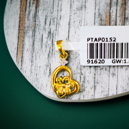 RAJLAXMI DIAMOND JEWELLERY - WGT: 1.010 GM - NATURAL DIAMOND (0.02 CENT) HUID HALLMARK 18KT DIAMOND PENDANT LOCKET FOR WOMEN WITH CERTIFICATE OF AUTHENTICITY BY ZORBA (DESIGN NO: PTAP0152) *CHAIN NOT INCLUDED.