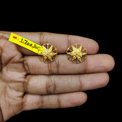 GOLD TOPS- BIS CERTIFIED WGT: 1.700 GM APPROX HUID HALLMARK 916 22KT GOLD TOPS 1 PAIR FOR WOMEN.