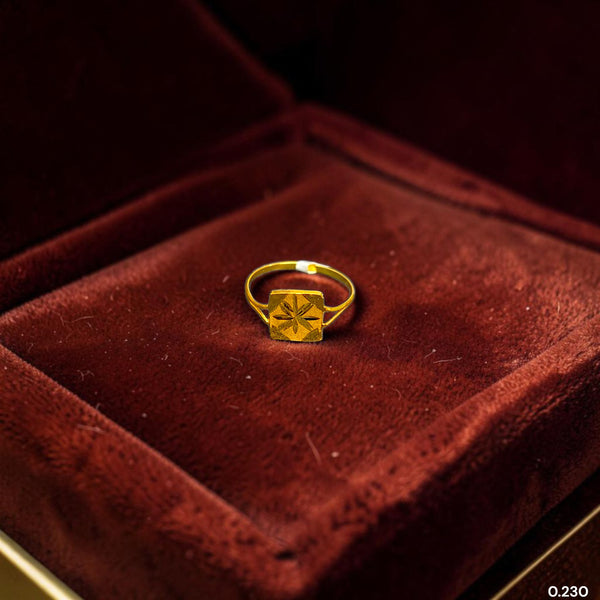 BABY JEWELLERY- TRJ (W86NCB) (WGT: 0.230 GM APPROX) 375 9KT HUID HALLMARK GOLD BABY FINGER RING 1 PIECE FOR RICE CEREMONY & BIRTHDAY.