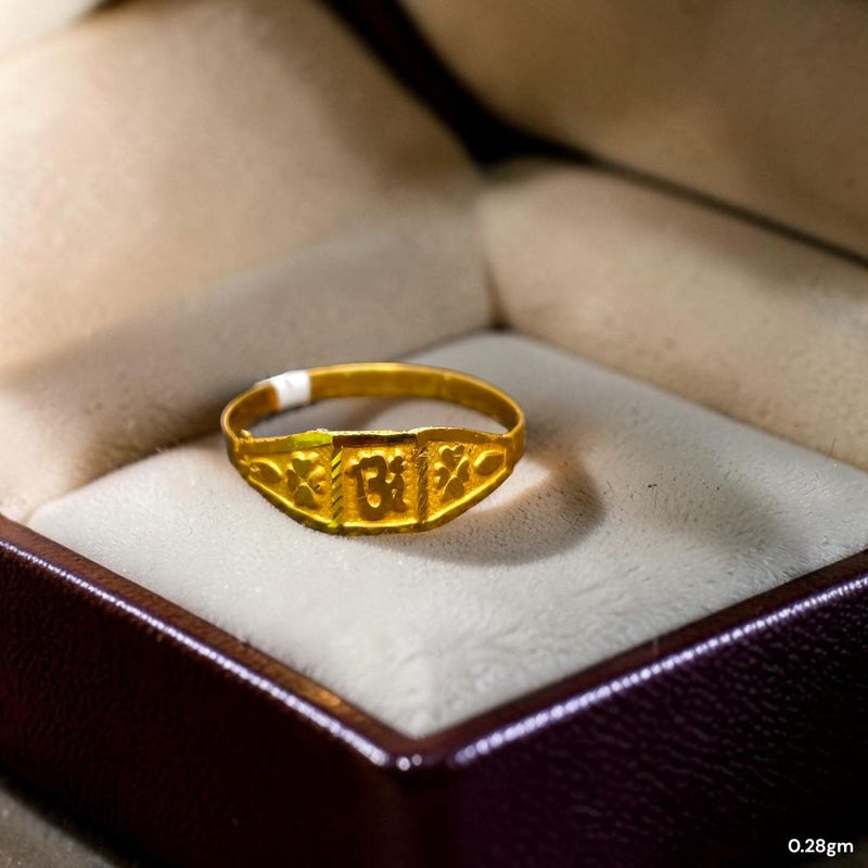BABY JEWELLERY- TRJ WGT: 0.280 GM APPROX 375 9KT HUID HALLMARK GOLD BABY FINGER RING 1 PIECE FOR RICE CEREMONY & BIRTHDAY.