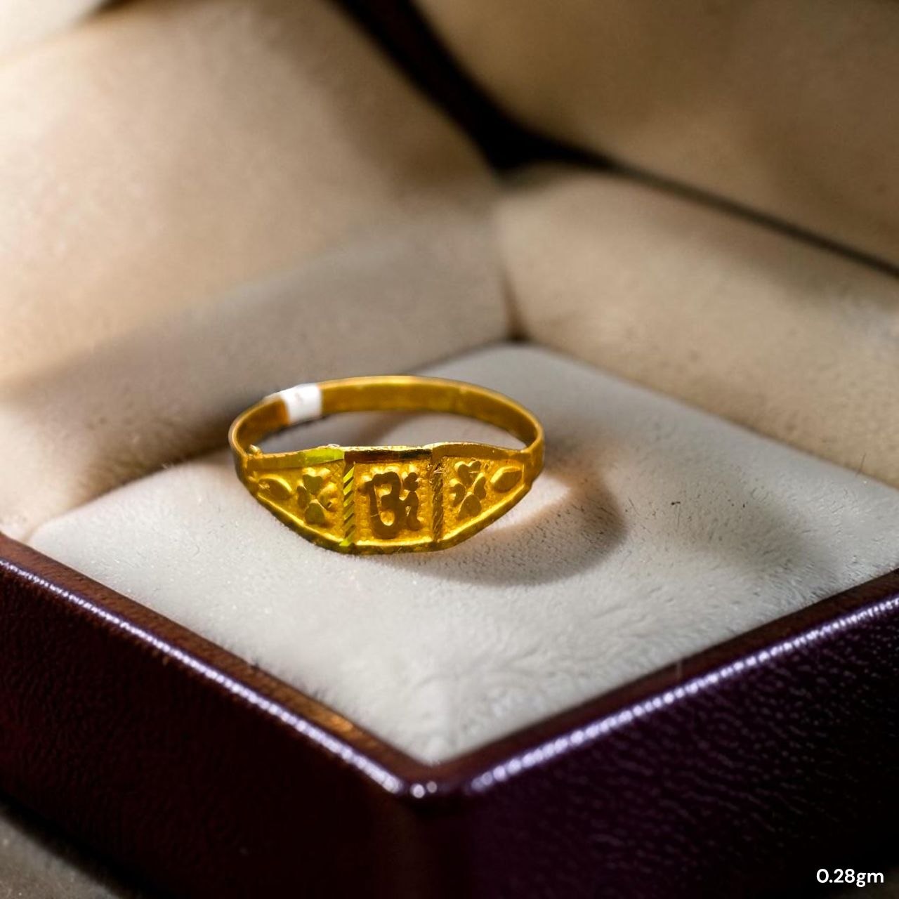 BABY JEWELLERY- TRJ WGT: 0.280 GM APPROX 375 9KT HUID HALLMARK GOLD BABY FINGER RING 1 PIECE FOR RICE CEREMONY & BIRTHDAY.