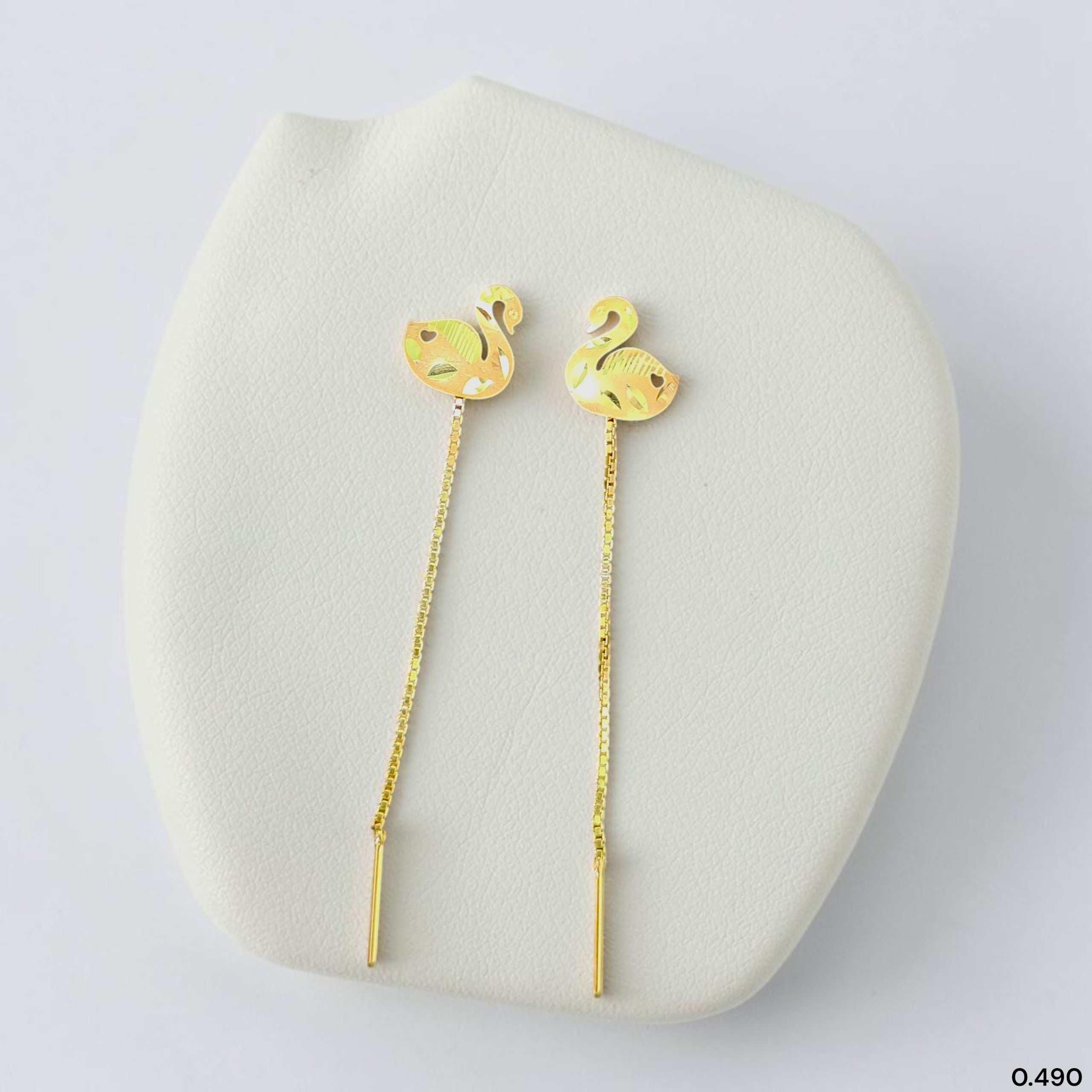 GOLD SUIDHAGA- (WGT: 0.490 GM APPROX) BIS CERTIFIED HUID HALLMARK 9KT GOLD SUIDHAGA EARRINGS (1 PAIR) FOR WOMEN.
