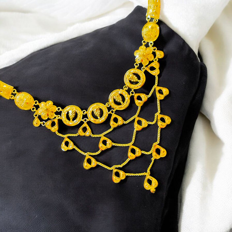 GCN22K- BIS CERTIFIED HUID HALLMARK 916 22KT GOLD NECKLACE CHOKER (APPROX WGT: 7.700 GM) 1 PIECE FOR WOMEN.(D6C8PM)