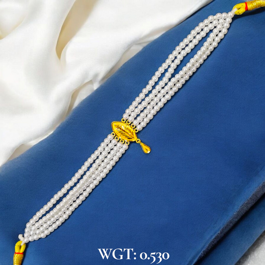 CERTIFIED BIS HUID HALLMARK 916 22KT GOLD MOTI CHOKER 1 PIECE (WGT:0.530 GM) WITH ADJUSTABLE TASSEL FOR GIFT IN MARRIAGE.