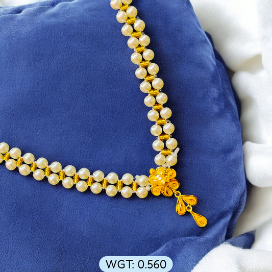 BIS CERTIFIED WGT: 0.560 GM APPROX HUID HALLMARK 916 22KT GOLD MOTI PENDANT 1 PIECE FOR YOUR BEAUTIFUL WIFE.