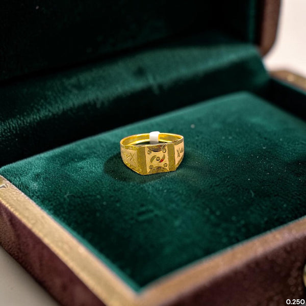 BABY JEWELLERY- TRJ WGT: 0.250 GM APPROX 375 9KT HUID HALLMARK GOLD BABY FINGER RING 1 PIECE FOR RICE CEREMONY & BIRTHDAY.(HVZIWL)