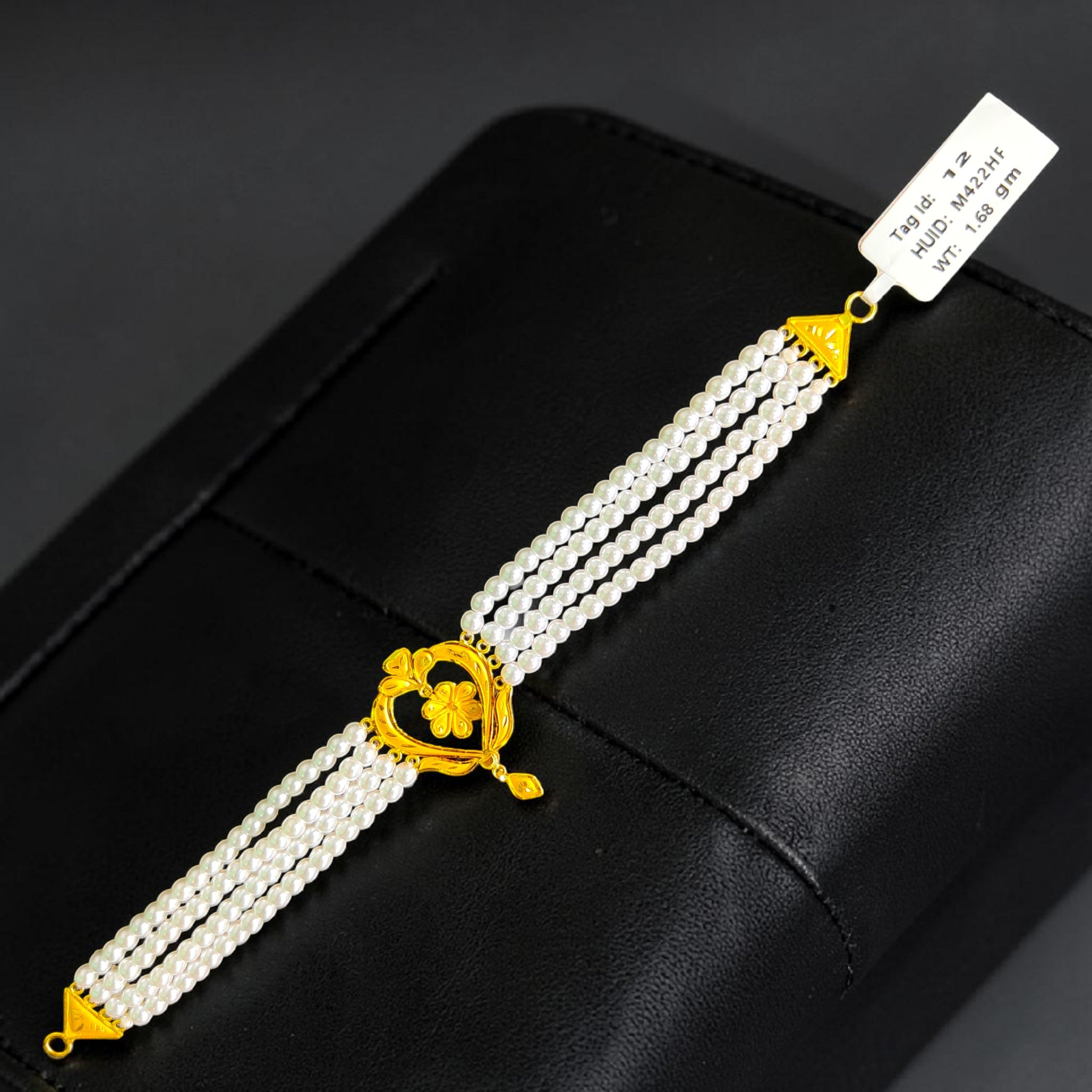 GOLD MOTI HAR- CERTIFIED BIS HUID HALLMARK 916 22KT GOLD MOTI CHOKER 1 PIECE (WGT: 1.680 GM) WITH ADJUSTABLE TASSEL FOR GIFT IN MARRIAGE.