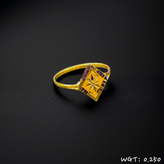 TRJ WGT: 0.250 GM APPROX KDM GOLD BABY FINGER RING 1 PIECE FOR RICE CEREMONY & BIRTHDAY.