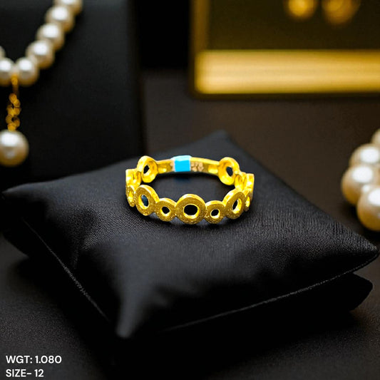(GLFR9) TRJ (SIZE: 12) WGT: 1.080 GM APPROX BIS CERTIFIED HUID HALLMARK 9KT GOLD FINGER RING FOR WOMEN 1 PIECE FOR REGULAR USE.