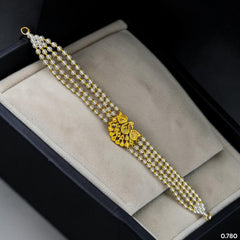 GMC9K- (C97H1V)-(WGT: 0.780 GM APPROX) BIS CERTIFIED HUID HALLMARK 375 9KT GOLD MOTI CHOKER 1 PIECE WITH ADJUSTABLE TASSEL FOR GIFT IN MARRIAGE.
