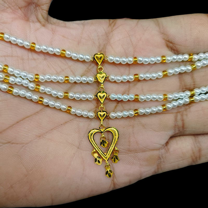 GOLD MOTI HAR- (BW1E2C)-(WGT: 2.030 GM APPROX) CERTIFIED BIS HALLMARK HUID 22KT GOLD MOTI NECKLACE 1 PIECE WITH ADJUSTABLE TASSEL.