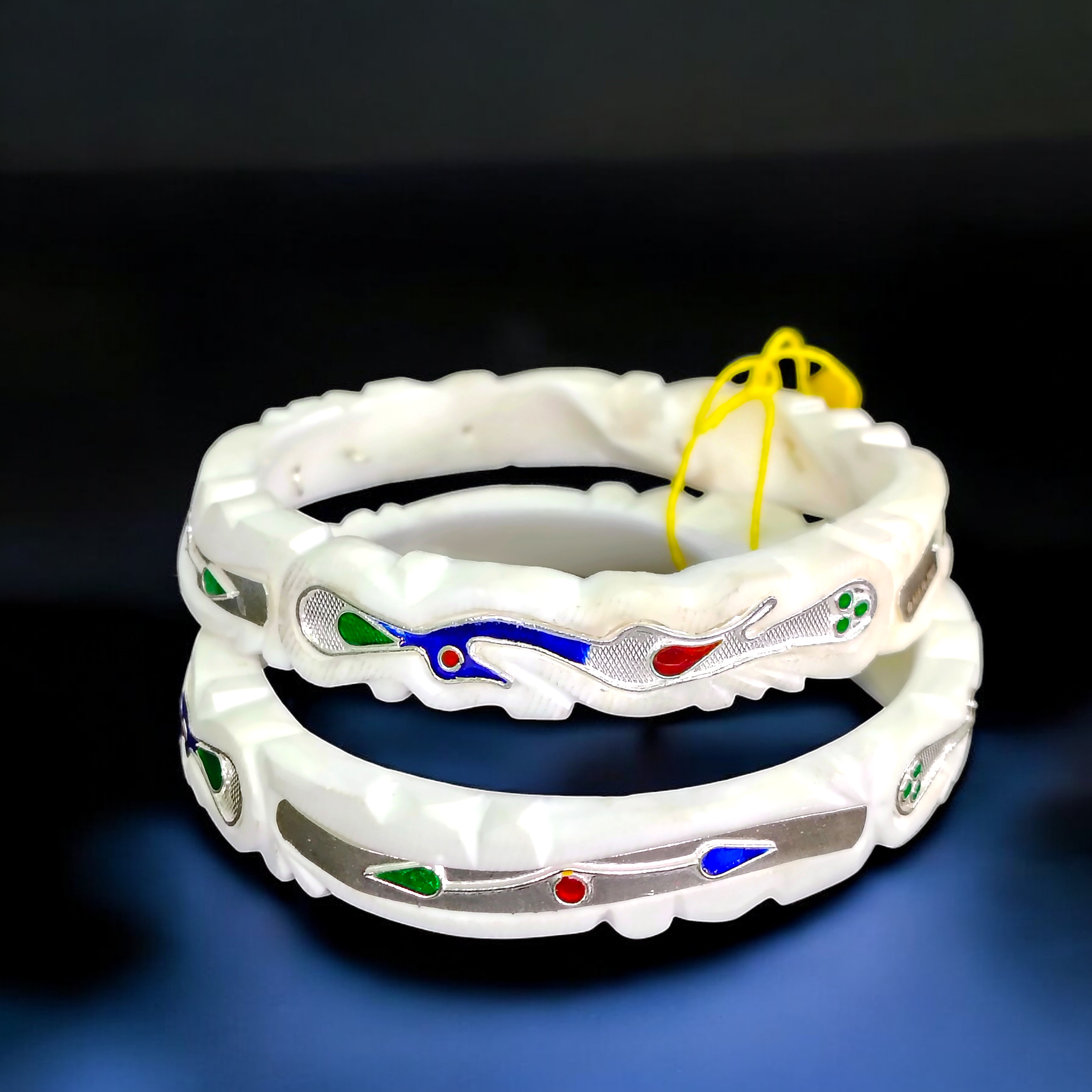 SILVER SAKHA- CERTIFIED  BIS HALLMARK 925 SILVER OXIDIZED DESIGN SAKHA BADHANO 1 PAIR (WGT: 7.00 GM APPROX) FOR WOMEN REGULAR USE (SOLD AS MRP).