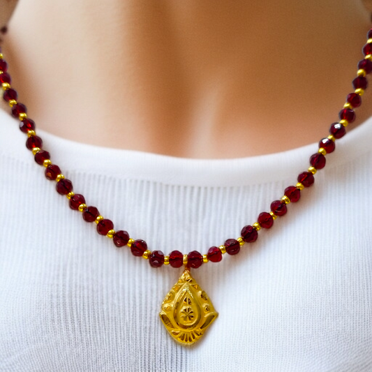 FLORAL DESIGN (WGT: 0.200 GM APPROX) KDM GOLD LOCKET 1 PIECE WITH TASSEL (50 TONCH) BEST FOR GIFT IN MARRIAGE.