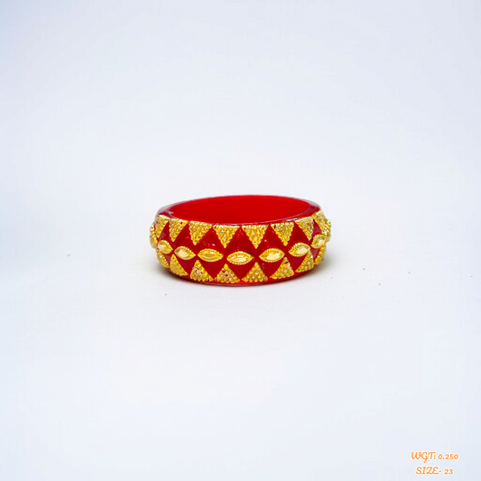 (GPR) TRJ (SIZE: 23) WGT: 0.250 GM APPROX KDM GOLD POLA RING FOR WOMEN 1 PIECE FOR GIFT (SOLD ON MRP)
