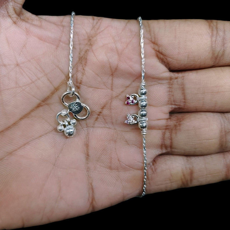 SILVER PAYEL- (A28) (WGT: 11.500 GM APPROX) 625 SILVER PAYEL (ANKLET) 1 PAIR LENGTH: 10
