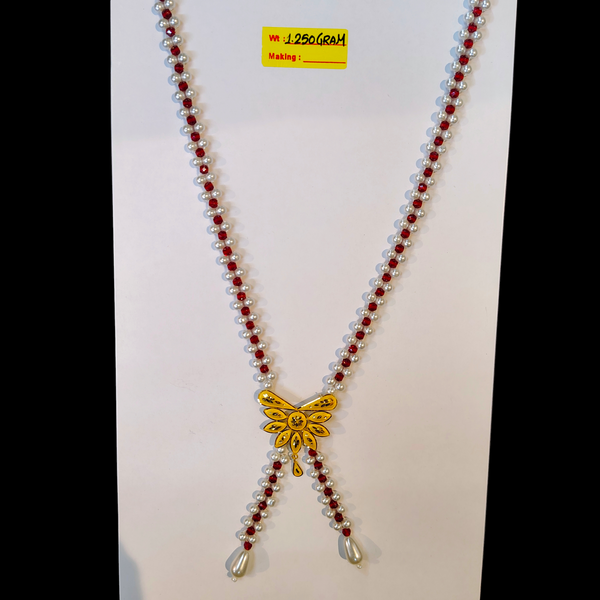 GOLD MOTI HAR- CDMZWR (GMP22) BIS CERTIFIED WGT: 1.250 GM APPROX HUID HALLMARK 916 22KT GOLD TIE CHAIN 1 PIECE FOR YOUR BEAUTIFUL WIFE.