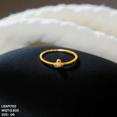 LADIES RING- RAJLAXMI DIAMOND JEWELLERY (SIZE:08) - WGT: 0.830 GM - NATURAL DIAMOND (0.02 CENT) HUID HALLMARK 18KT DIAMOND FINGER RING FOR WOMEN WITH CERTIFICATE OF AUTHENTICITY BY ZORBA (DESIGN NO: LRAP1702).