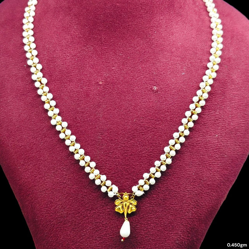 GMP22K- WGT: 0.450 GM APPROX CERTIFIED BIS HUID HALLMARK 916 22KT GOLD MOTI PENDANT 1 PIECE FOR WOMEN.