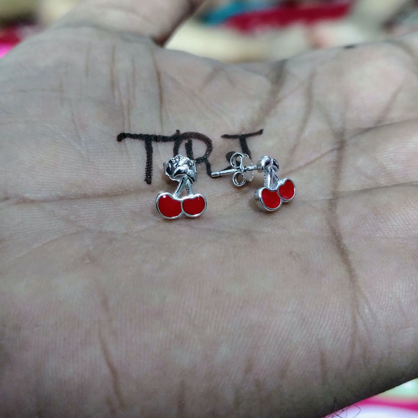 BABY JEWELLERY SILVER STUD - STERLING 925 HALLMARK SILVER STUD EARRINGS FOR WOMEN (1 PAIR) FOR REGULAR WEAR (SOLD ON MRP).