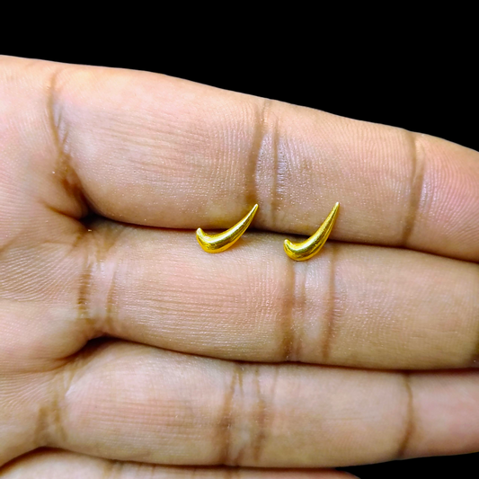 (GSE9) TRJ BABY TOPS WGT: 0.270 GM APPROX BIS CERTIFIED HUID HALLMARK 9KT GOLD STUD EARRINGS FOR WOMEN 1 PAIR FOR REGULAR USE.