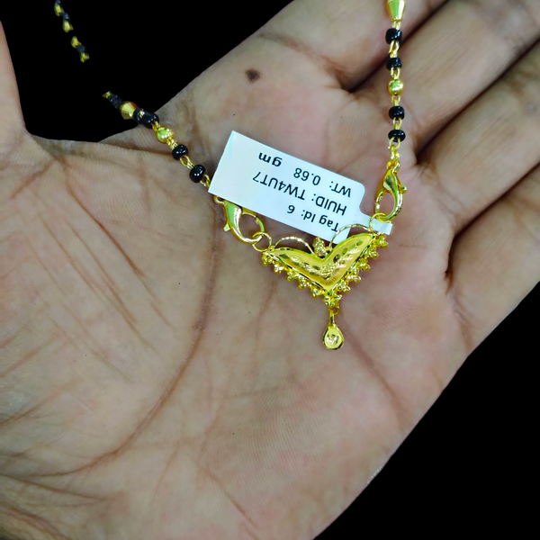 GOLD PENDANT- WGT: 0.680 GM APPROX 22KT HUID HALLMARK GOLD PENDANT MANGALSUTRA 1 PIECE WITH TASSEL.