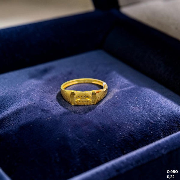 GENTS RING- TRJ (SIZE:22) WGT: 0.980 GM APPROX BIS CERTIFIED HUID HALLMARK 375 9KT GOLD FINGER RING FOR MEN 1 PIECE.(1WV2J1)