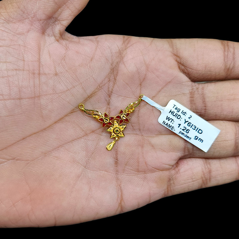 GPM22K- (Y6I3ID)-(WGT: 1.260 GM APPROX) BIS CERTIFIED HUID HALLMARK 22KT GOLD PENDANT MANGALSUTRA 1 PIECE WITH TASSEL.