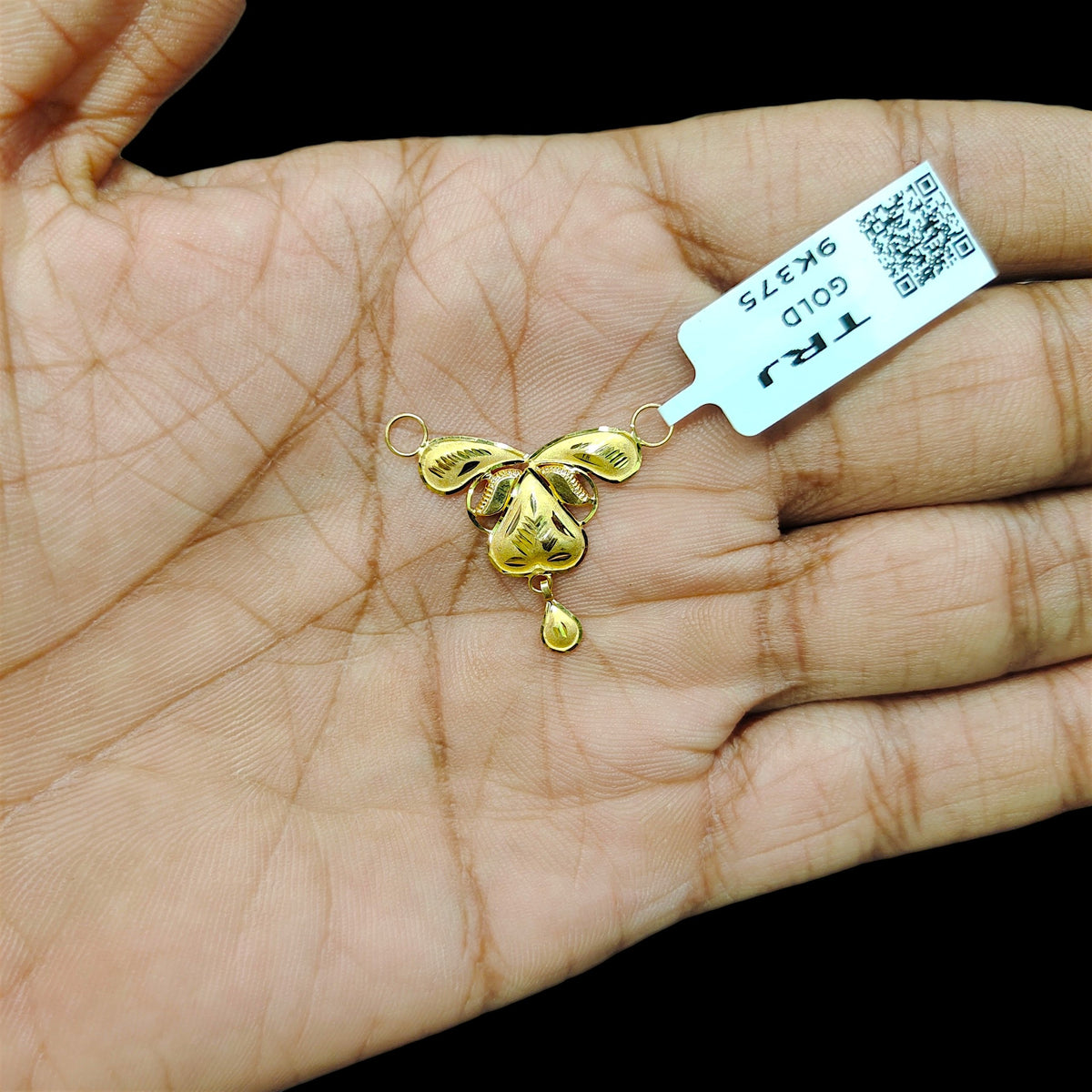 GPM9K- (WGT: 0.410 GM APPROX) BIS CERTIFIED HUID HALLMARK 375 9KT GOLD PENDANT FOR WOMEN 1 PIECE WITH FREE MANGALSUTRA & TASSEL. (EA64YD)