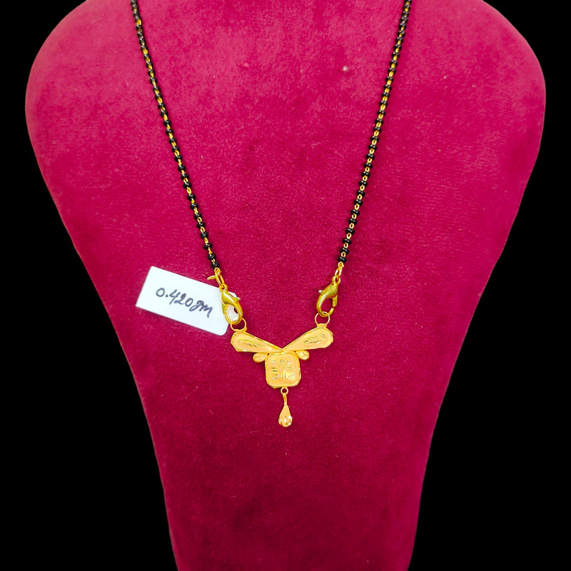 GPM9K- (WGT: 0.410 GM APPROX) BIS CERTIFIED HUID HALLMARK 375 9KT GOLD PENDANT FOR WOMEN 1 PIECE WITH FREE MANGALSUTRA & TASSEL.