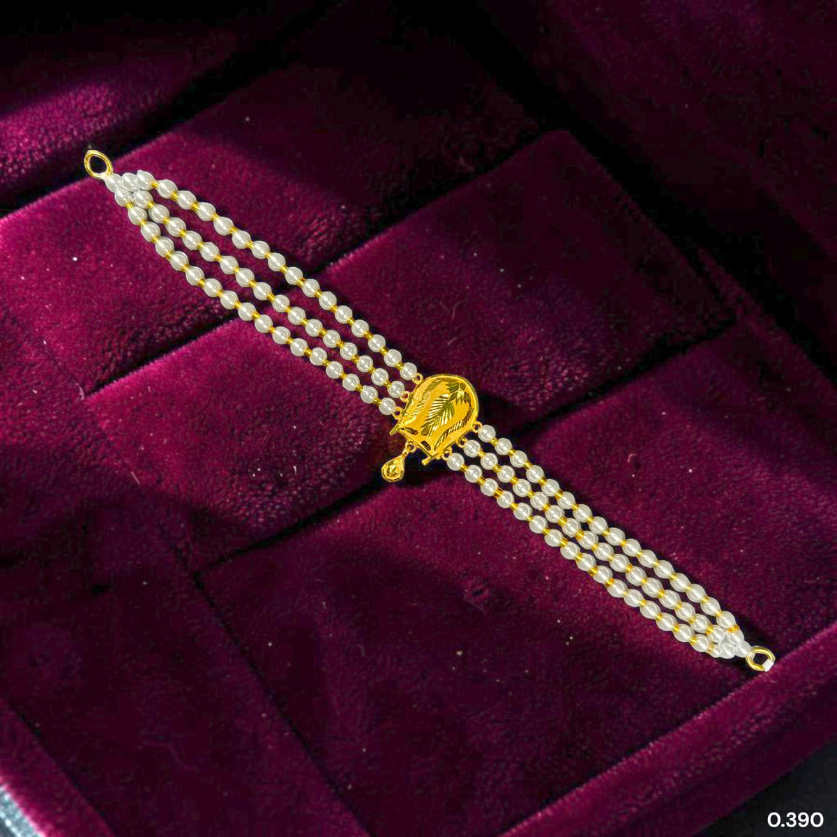 GMC9K- (38Q4BN)-(WGT: 0.390 GM APPROX) BIS CERTIFIED HUID HALLMARK 375 9KT GOLD MOTI CHOKER 1 PIECE WITH ADJUSTABLE TASSEL FOR GIFT IN MARRIAGE.