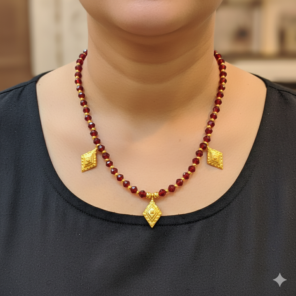 (GSH9) TRJ WGT: 0.570 GM APPROX BIS CERTIFIED HUID HALLMARK 9KT GOLD SELIHAR FOR WOMEN 1 PIECE FOR REGULAR USE.