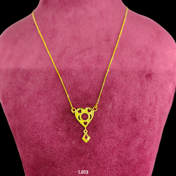 GOLD CHAIN- (WGT: 1.813 GM APPROX) BIS CERTIFIED HUID HALLMARK 9KT GOLD CHAIN WITH PENDANT (17 INCH) 1 PIECE FOR WOMEN.