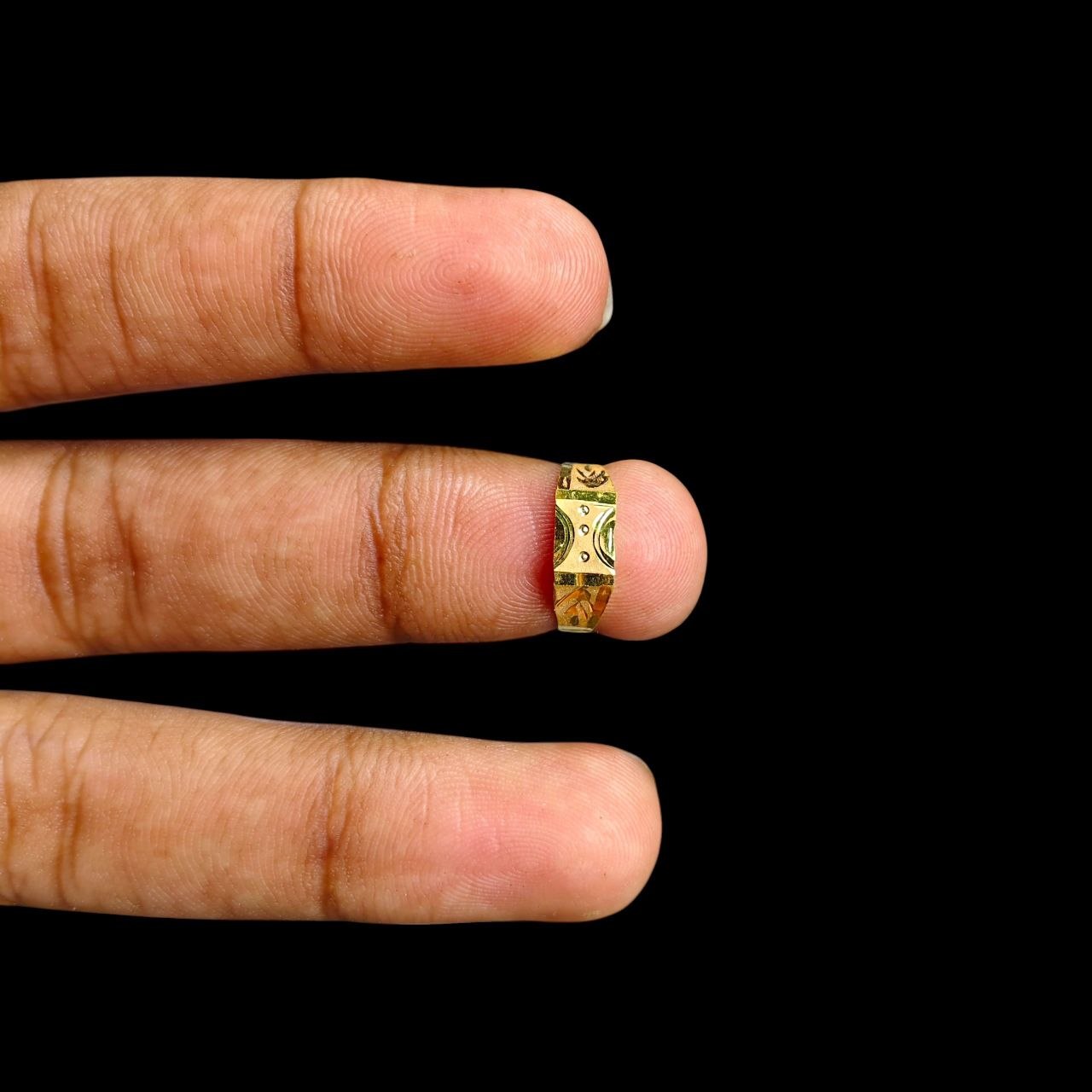 BABY JEWELLERY- TRJ WGT: 0.240 GM APPROX 375 9KT HUID HALLMARK GOLD BABY FINGER RING 1 PIECE FOR RICE CEREMONY & BIRTHDAY.(PWXGSV)