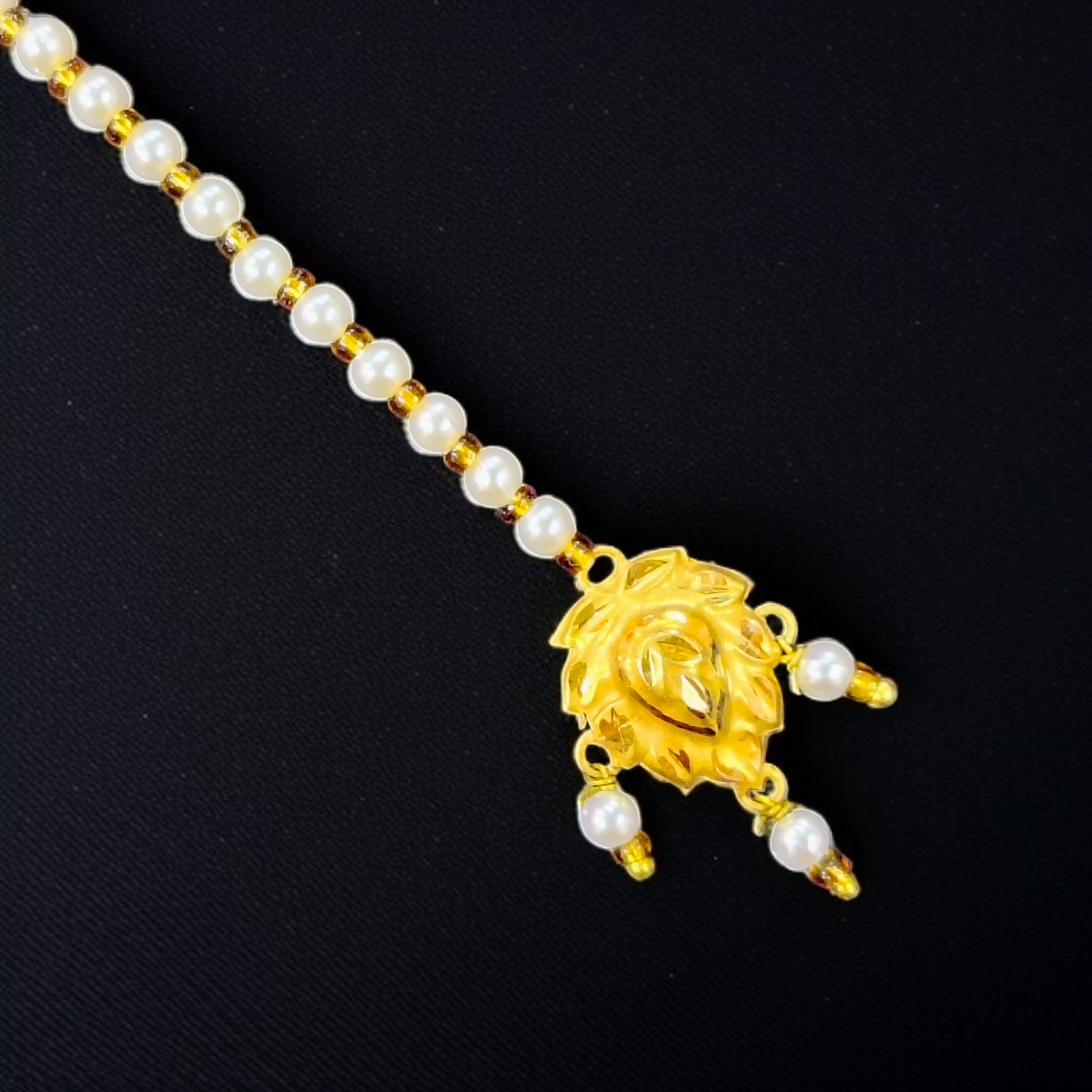 (GTMT) CACTUS DESIGN (WGT: 0.220 GM APPROX) KDM GOLD (MANGTIKA) MOTI TICKLY 1 PIECE (50 TONCH) BEST FOR GIFT IN MARRIAGE.
