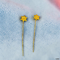 GOLD SUIDHAGA- (H7GWQ3)-(RAYX4C) (WGT: 1.080 GM APPROX) BIS CERTIFIED HUID HALLMARK 9KT GOLD SUIDHAGA EARRINGS (1 PAIR) FOR WOMEN.