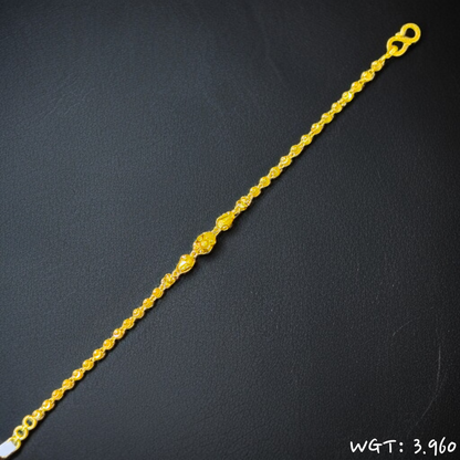 TRJ SIZE- ADJUSTABLE WGT: 3.960 GM APPROX HUID HALLMARK 22KT GOLD WRISTLET 1 PIECE FOR WOMEN.