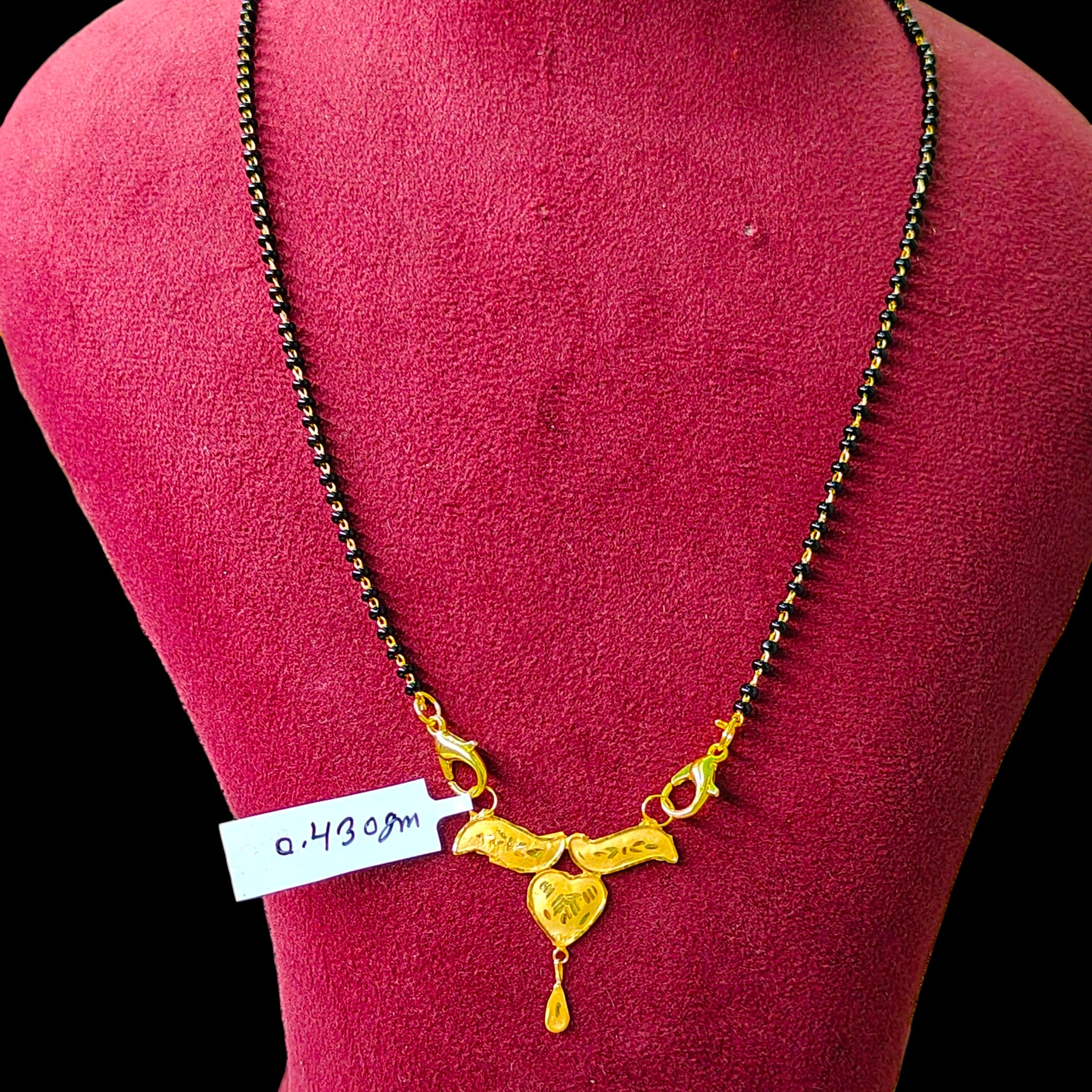 GOLD PENDANT- (WGT: 0.430 GM APPROX) BIS CERTIFIED HUID HALLMARK 375 9KT GOLD PENDANT FOR WOMEN 1 PIECE WITH FREE MANGALSUTRA & TASSEL.