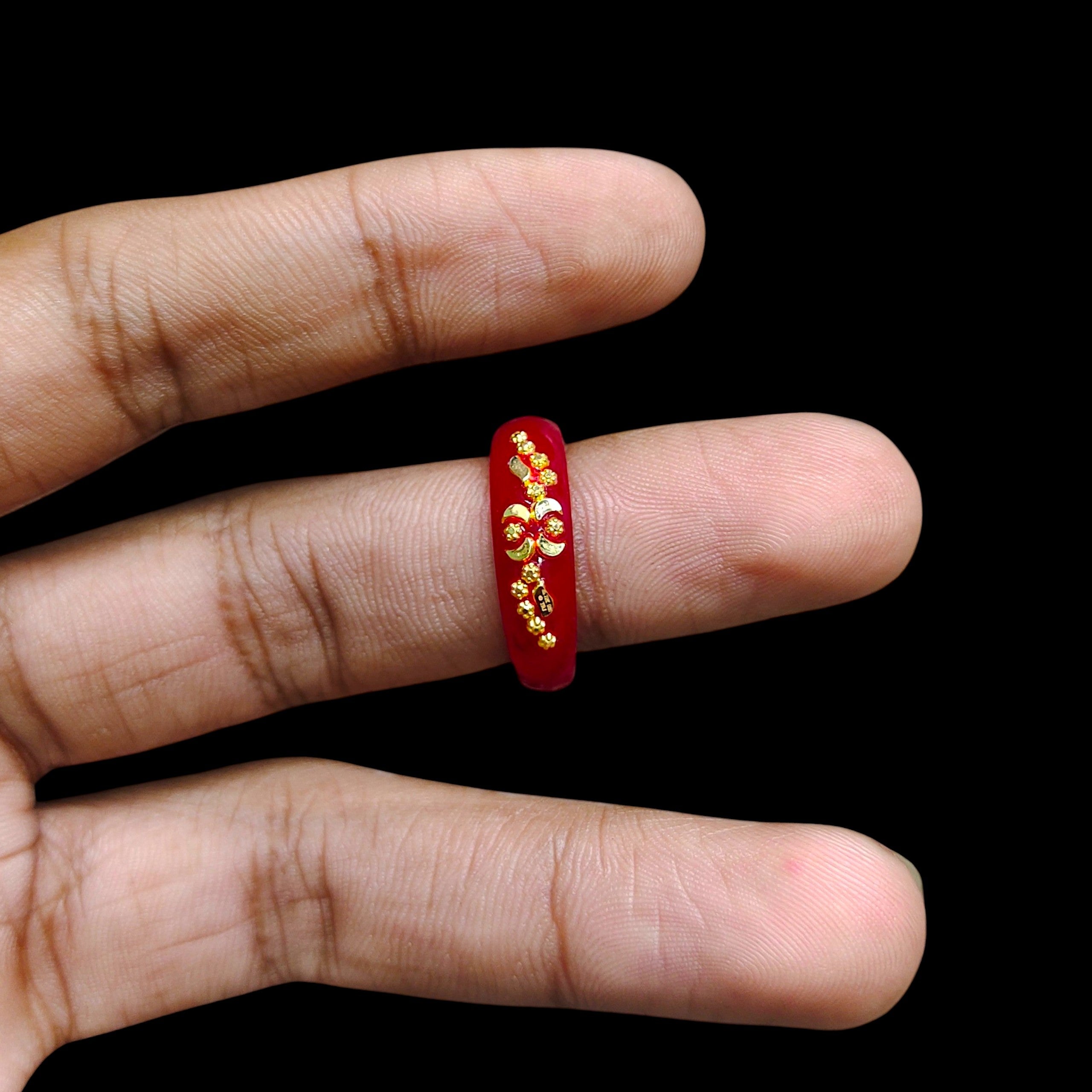 POLA RING-SIZE 12 (WGT: 0.150 GM APPROX) CERTIFIED BIS HALLMARK 916 22KT GOLD POLA RING 1 PIECE (BEST FOR DAILY WEAR OR GIFTING YOUR LOVE ONE).