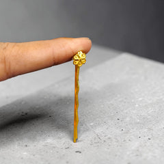 BFG- (HAIR PIN 2 IINCH) CERTIFIED BIS HUID HALLMARK 375 9KT GOLD HAIR CLIP 1 PIECE FOR WOMEN AND BABY GIRL.(BEST FOR GIFTING IN CEREMONY AND BIRTHDAY)