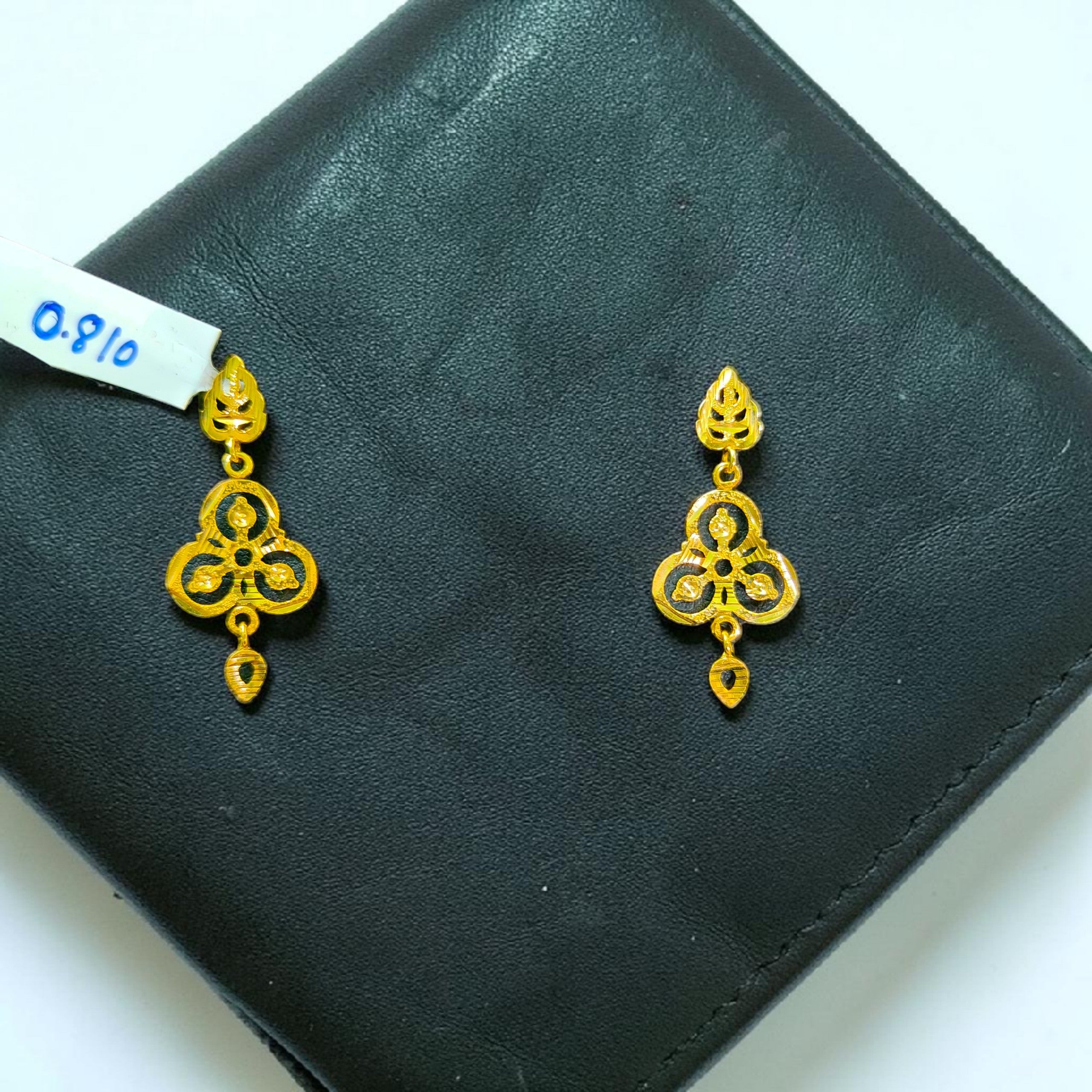 GOLD EARRINGS- (WGT: 0.810 GM APPROX) BIS CERTIFIED HUID HALLMARK 9KT GOLD EARRINGS 1 PAIR FOR WOMEN (BEST FOR GIFT IN MARRIAGE).