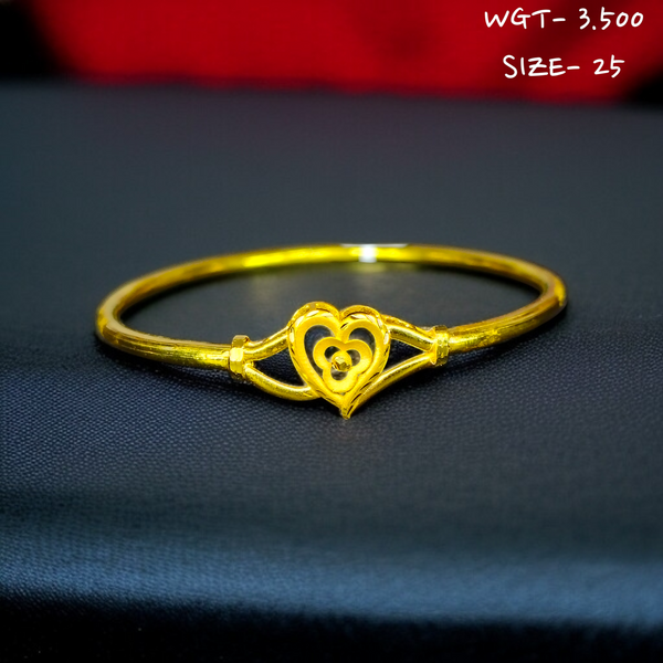 TRJ (SIZE:25) WGT: 3.500 APPROX DUPLEX LOVE DESIGN HALLMARK 916 22KT GOLD COVER BRACELET 1 PIECE FOR WOMEN - (BILL MANDATORY -EXCHANGE FOR LIFETIME IN STORE ONLY).