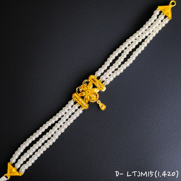 (GCN) TRJ LTJM15 WGT: 1.420 GM APPROX 22KT HALLMARK HUID GOLD MOTI CHOKER 1 PIECE WITH ADJUSTABLE TASSEL.
