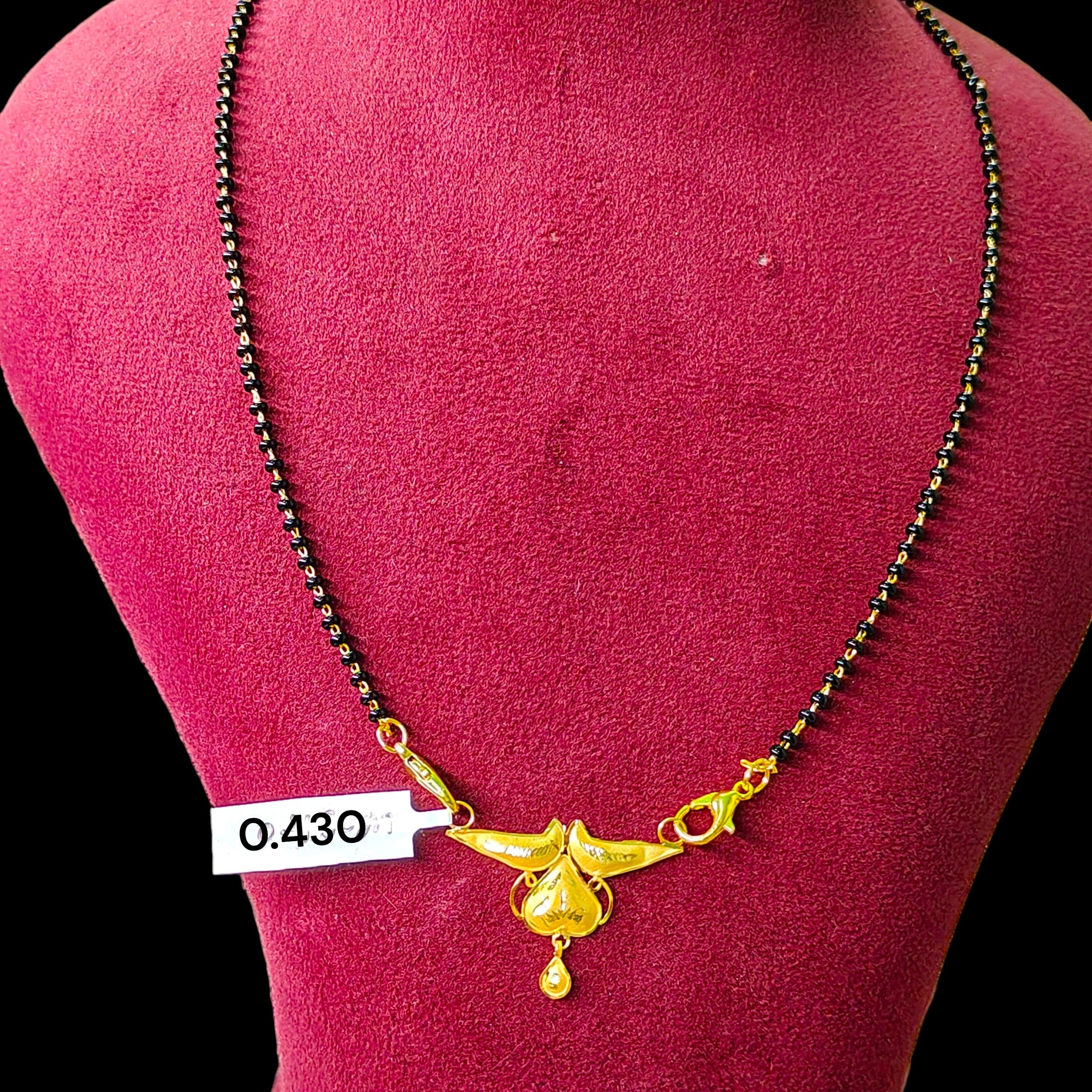 GOLD PENDANT- (WGT: 0.430 GM APPROX) BIS CERTIFIED HUID HALLMARK 375 9KT GOLD PENDANT FOR WOMEN 1 PIECE WITH FREE MANGALSUTRA & TASSEL.