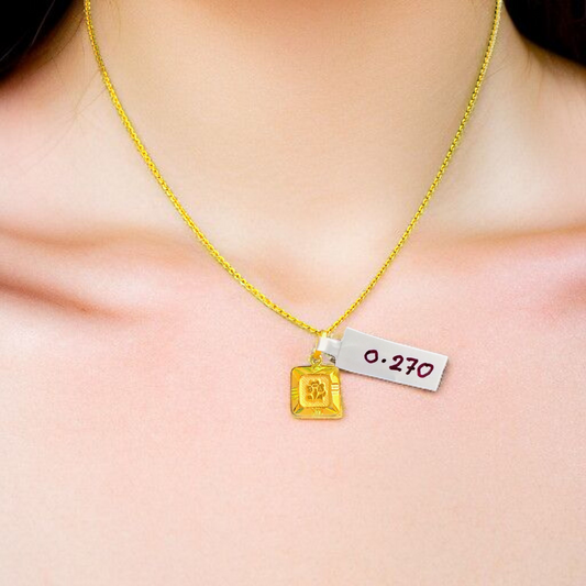 (GLKD) LOCKET WGT: 0.270 GM APPROX KDM GOLD LOCKET 1 PIECE (50 TONCH) WITH ADJUSTABLE TASSEL FOR GIFTING PURPOSE (CHAIN NOT INCLUDED).
